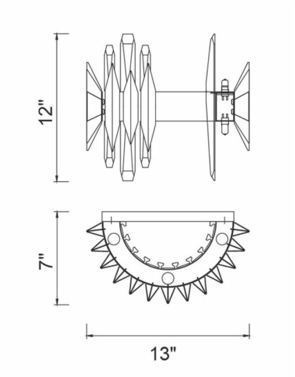 5 Light 12 inch Tall Wall Sconce in Satin Gold (item # 147)