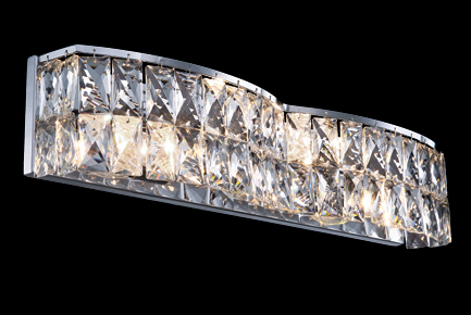 4 Light 22 inch Crystal Bath Vanity Light in Silver (item # 144)