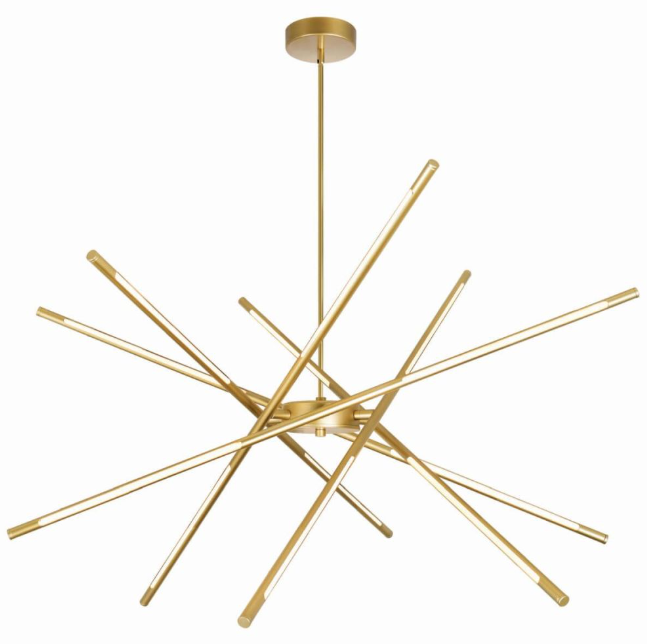 6 Light 43 inch LED Chandelier in Satin Gold (item # 134)