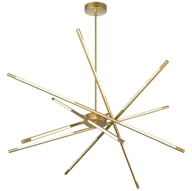 6 Light 43 inch LED Chandelier in Satin Gold (item # 134)