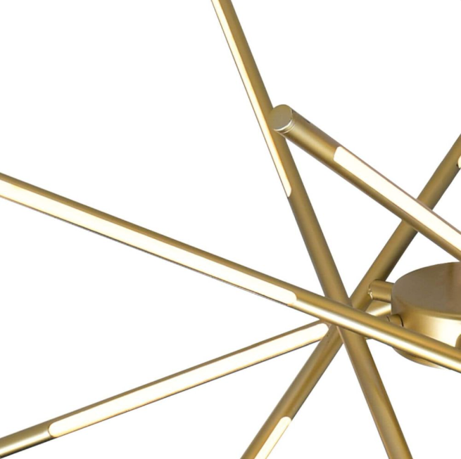 6 Light 43 inch LED Chandelier in Satin Gold (item # 134)