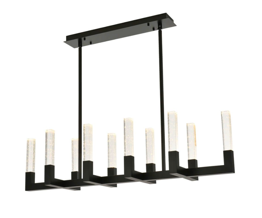 10 Light 48 inch Adjustable CCT LED Crystal Linear Light in Black (item # 128)