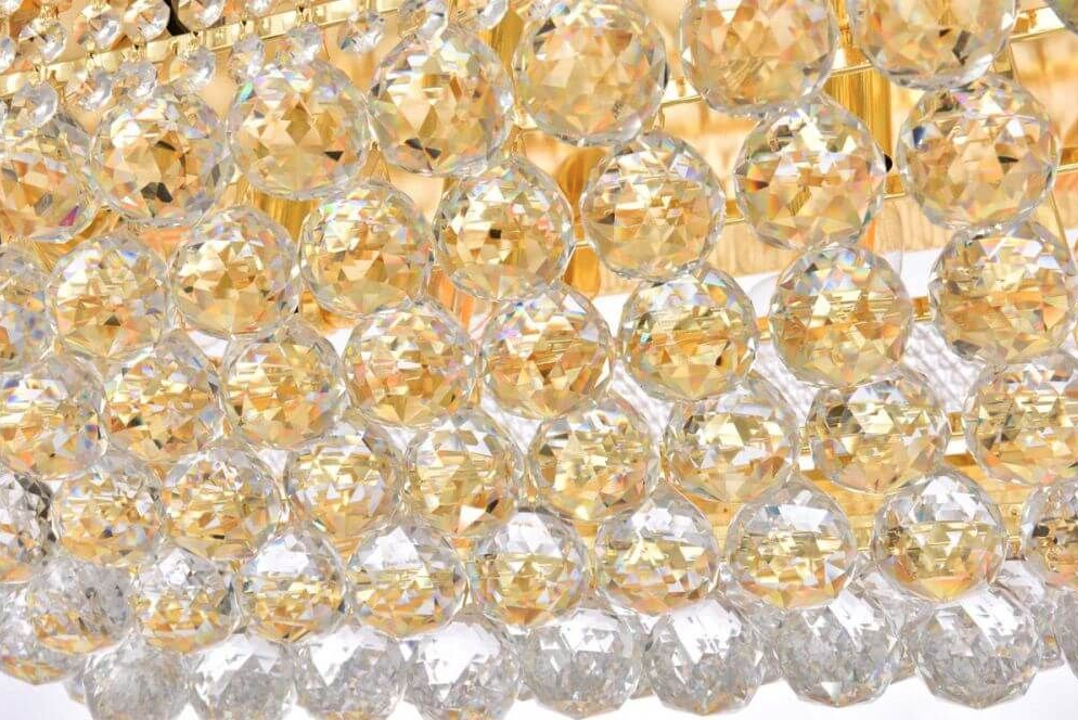 18 Light 50 Inch Flush Mount In Gold With Royal Cut Clear Crystal (item # 127)