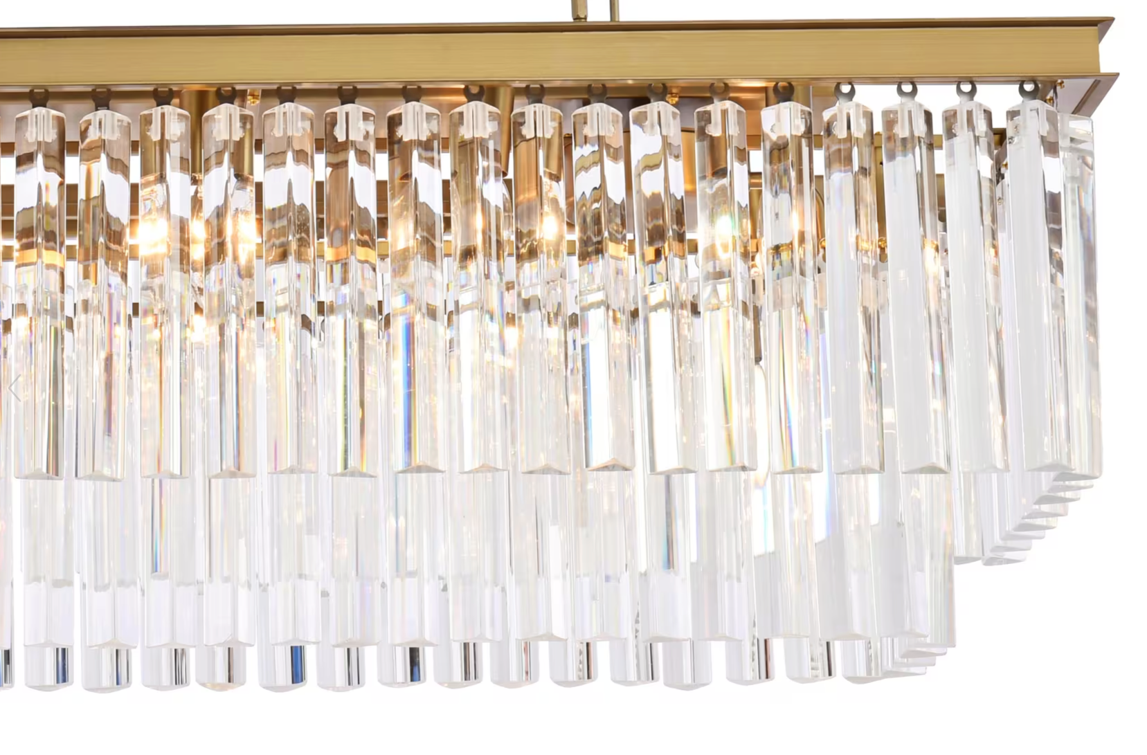 12 Light 40 inch Satin Gold Linear Chandelier Ceiling Light in Clear (item # 125)