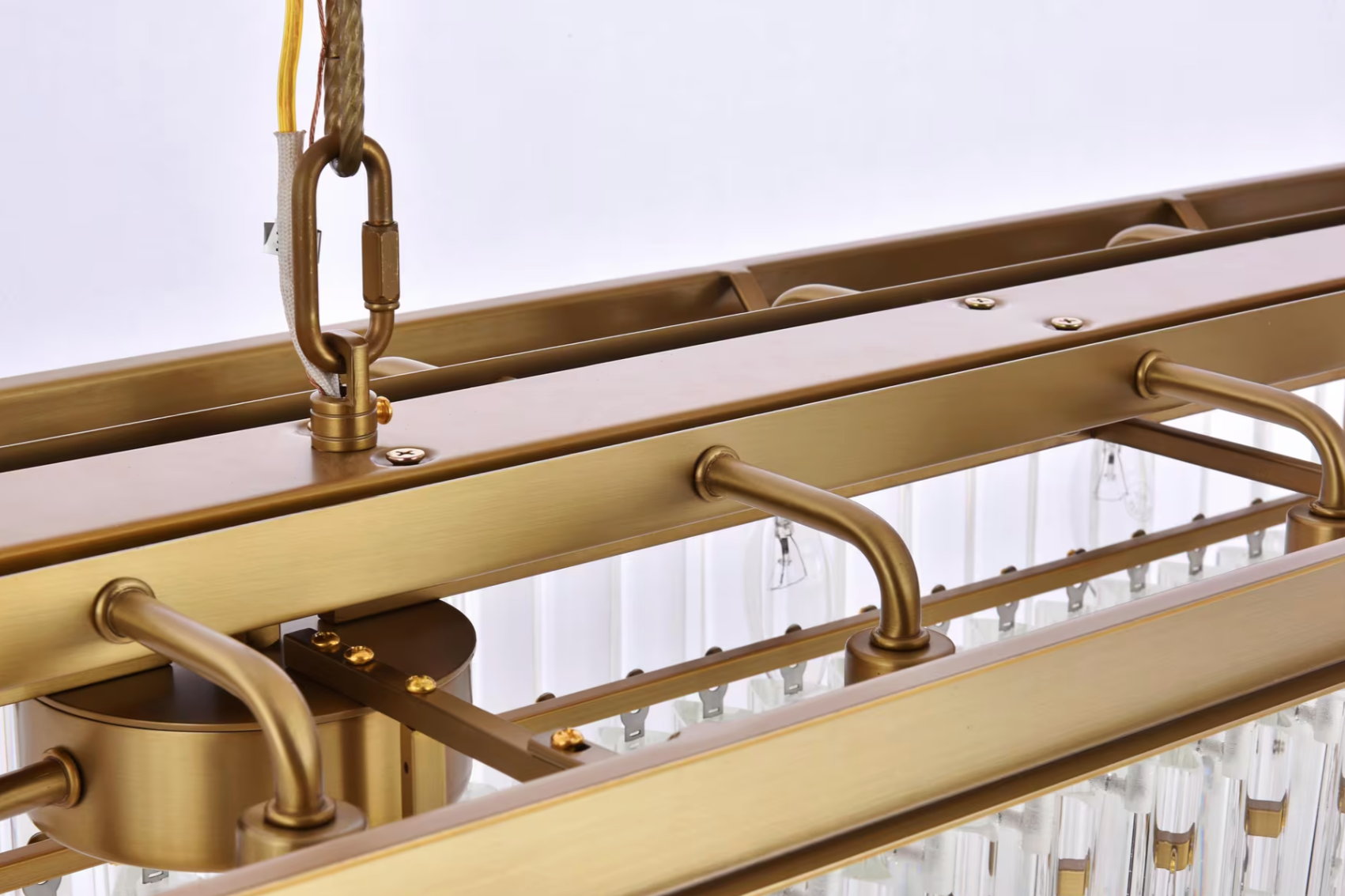 12 Light 40 inch Satin Gold Linear Chandelier Ceiling Light in Clear (item # 125)