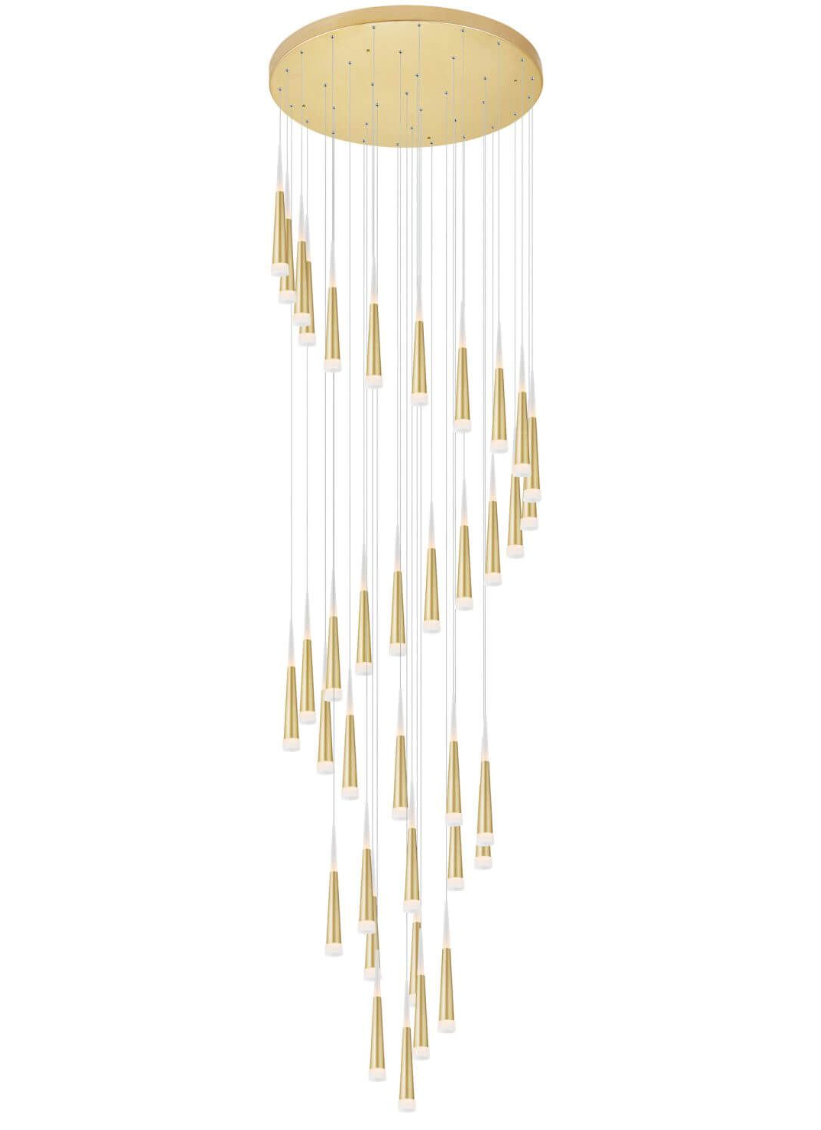 40 Inch LED Multi Light Pendant in Satin Gold (item # 124)