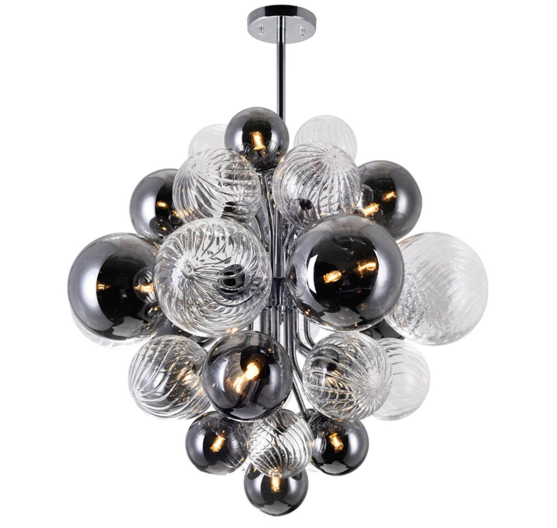 15 Light 25 Inch LED Down Chandelier in Chrome (item # 121)