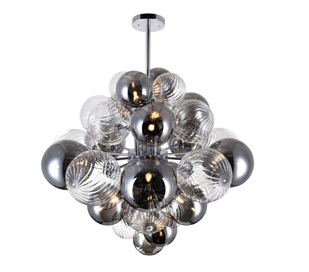 15 Light 25 Inch LED Down Chandelier in Chrome (item # 121)