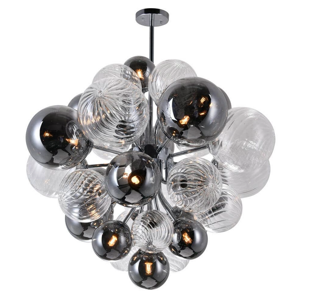 15 Light 25 Inch LED Down Chandelier in Chrome (item # 121)