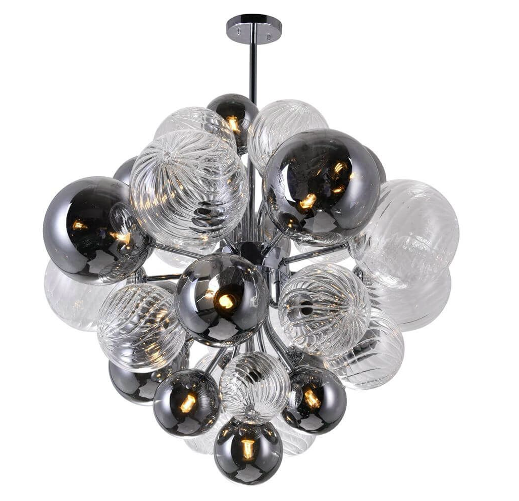 15 Light 25 Inch LED Down Chandelier in Chrome (item # 121)