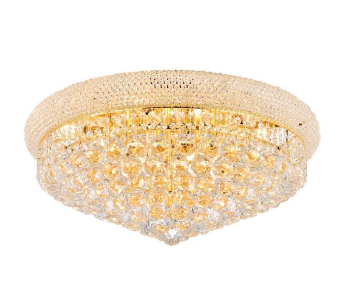 12 Light 24 Inch Flush Mount In Gold With Royal Cut Clear Crystal (item # 119)