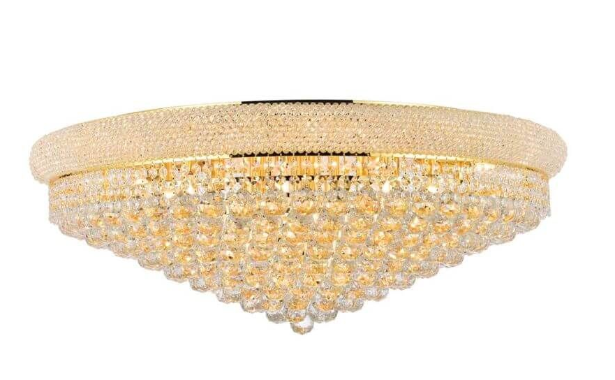 20 Light 36 Inch Flush Mount In Gold With Royal Cut Clear Crystal (item # 118)