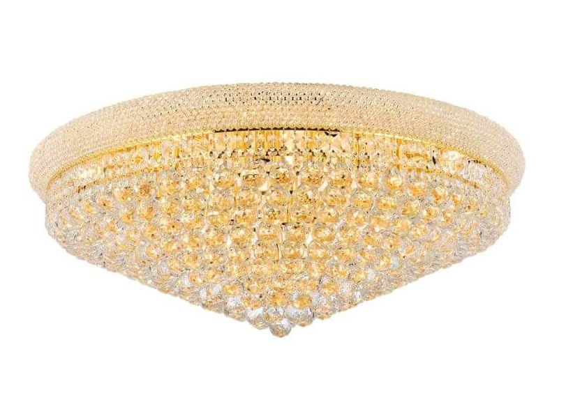 20 Light 36 Inch Flush Mount In Gold With Royal Cut Clear Crystal (item # 118)