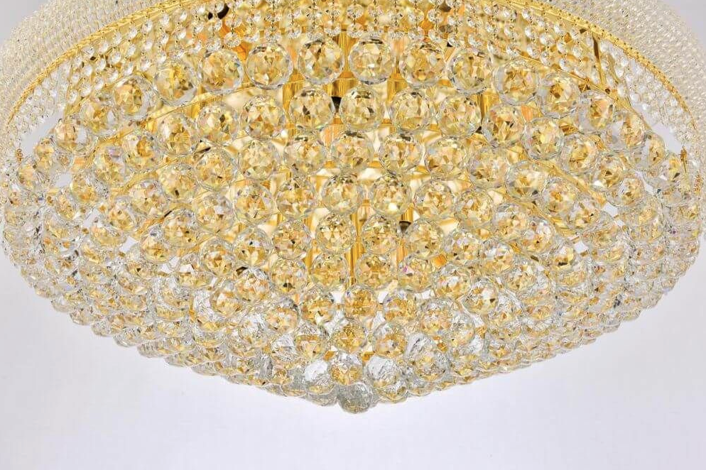 20 Light 36 Inch Flush Mount In Gold With Royal Cut Clear Crystal (item # 118)