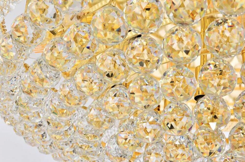 20 Light 36 Inch Flush Mount In Gold With Royal Cut Clear Crystal (item # 118)