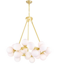 25 Light 26 Inch Chandelier in Satin Gold with Frosted Glass (item # 117)