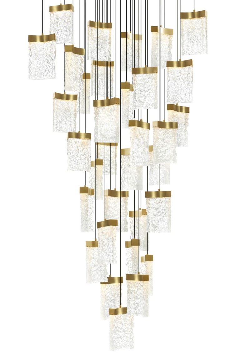 36 inch LED Chandelier in Brass with Clear Crystal (item # 116)