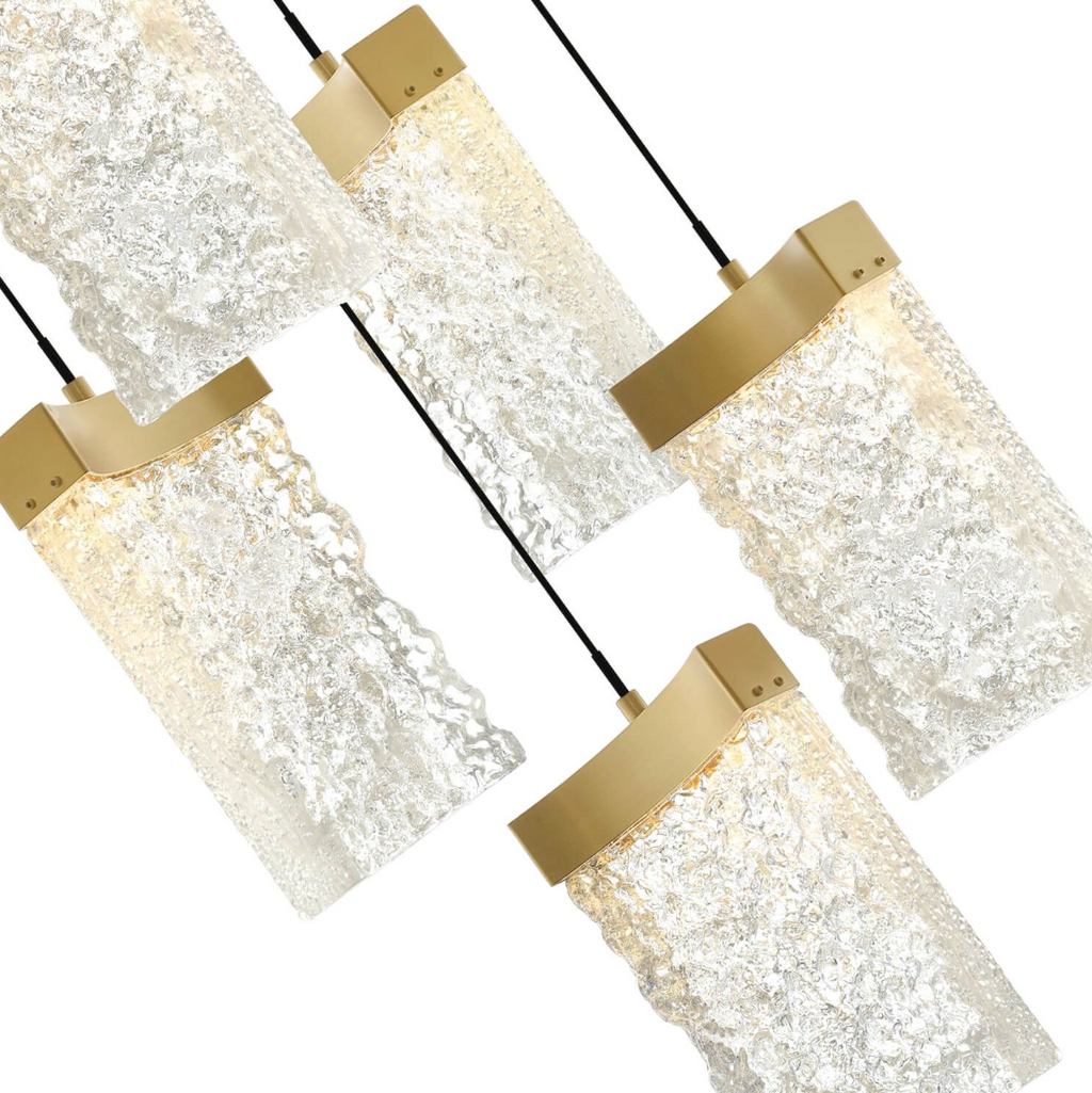 36 inch LED Chandelier in Brass with Clear Crystal (item # 116)