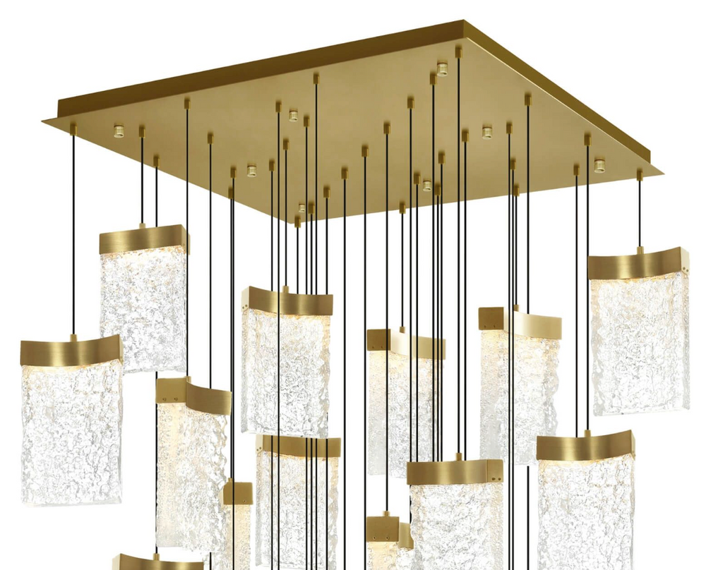 36 inch LED Chandelier in Brass with Clear Crystal (item # 116)
