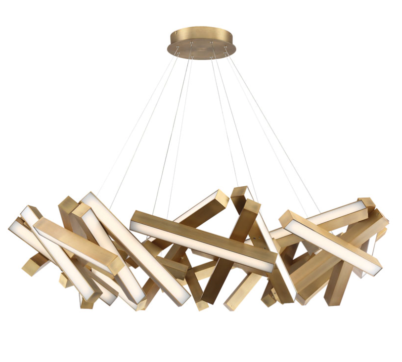 31-Light LED Chandelier Modern Forms 61"W Aged Brass (item # 114)