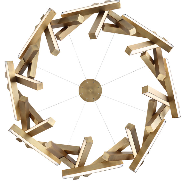 31-Light LED Chandelier Modern Forms 61"W Aged Brass (item # 114)