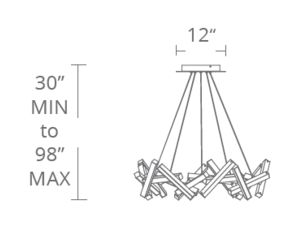 31-Light LED Chandelier Modern Forms 61"W Aged Brass (item # 114)