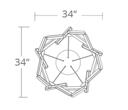 31-Light LED Chandelier Modern Forms 61"W Aged Brass (item # 114)