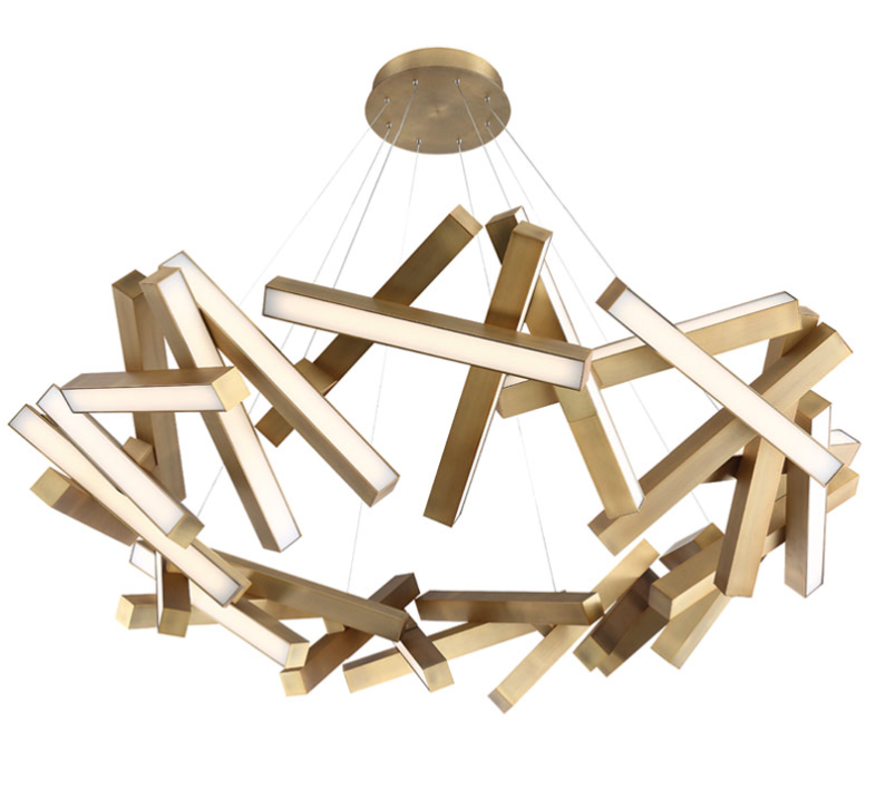 31-Light LED Chandelier Modern Forms 61"W Aged Brass (item # 114)
