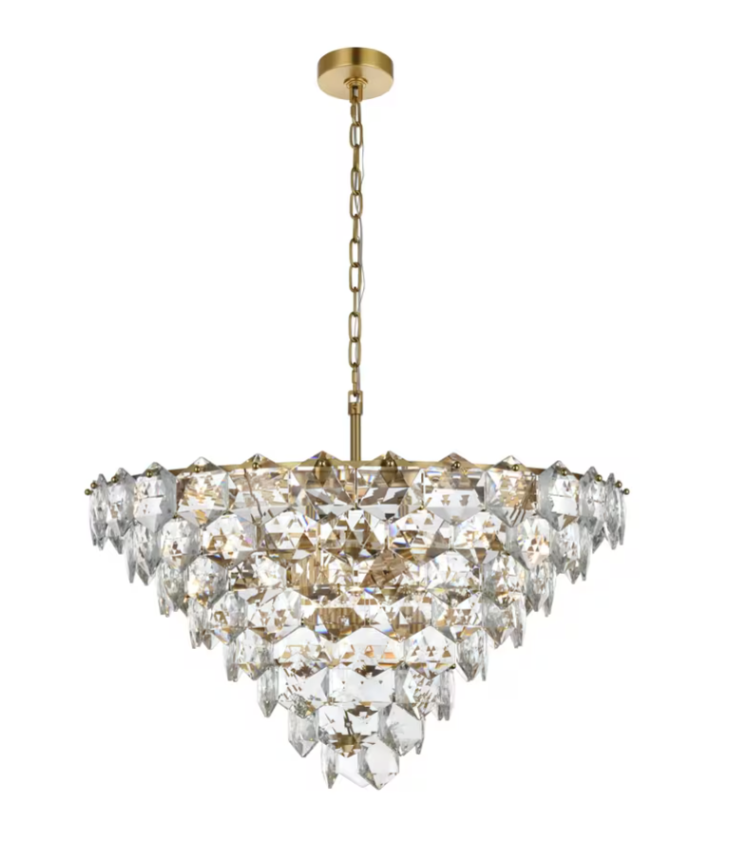 15 Light 32 inch Satin Gold Chandelier Ceiling Light (item # 112)