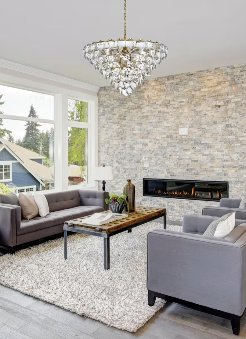 15 Light 32 inch Satin Gold Chandelier Ceiling Light (item # 112)