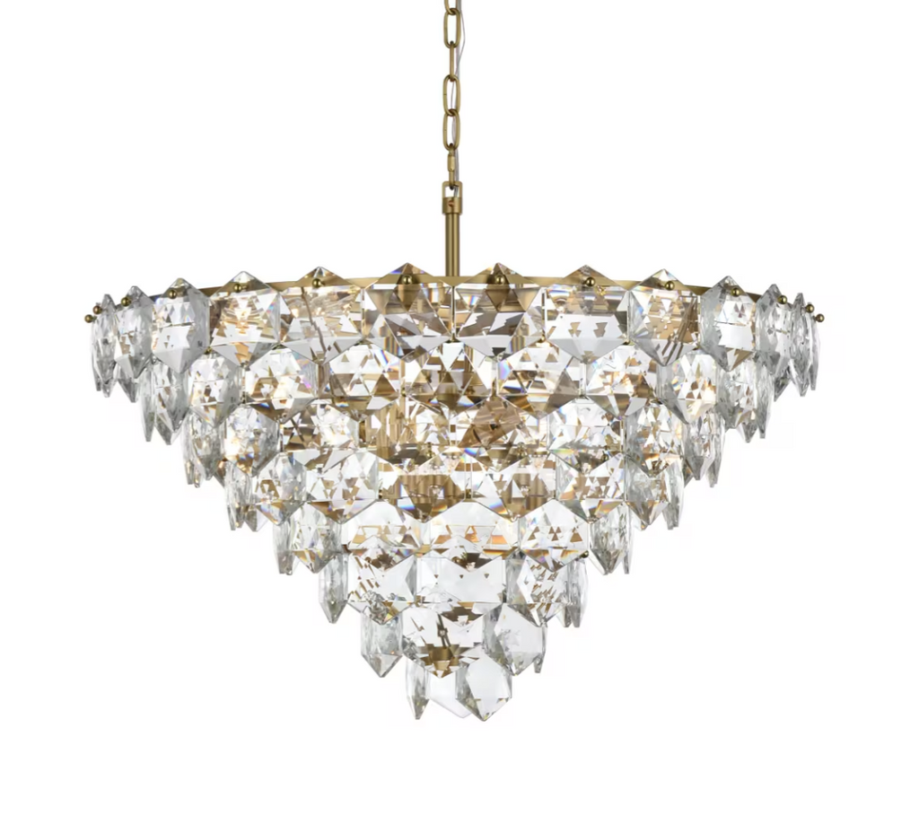 15 Light 32 inch Satin Gold Chandelier Ceiling Light (item # 112)
