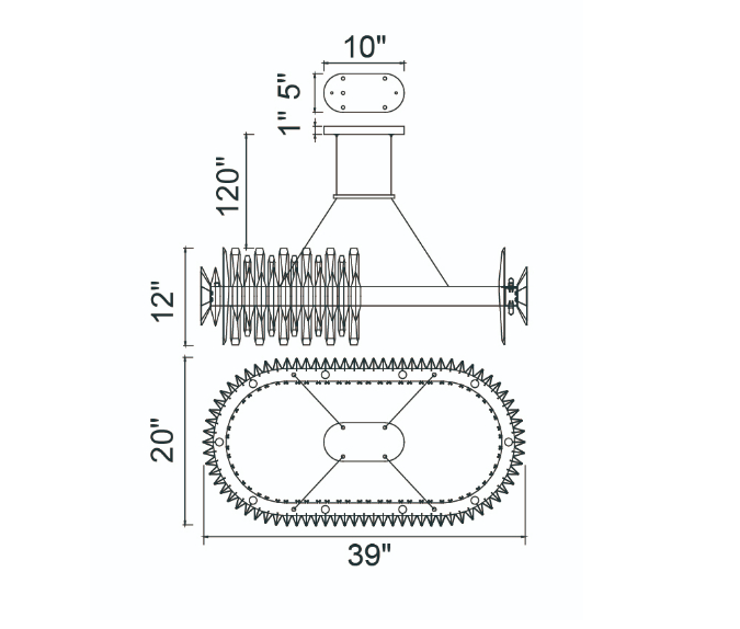 20 Light Chandelier With Satin Gold Finish (item # 111)