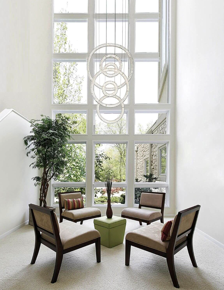 34 inch LED Chandelier in Chrome (item # 110)