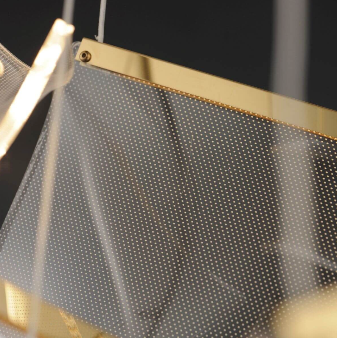 28 inch Multi-Light LED Chandelier in French Gold with Patterned Acrylic (item # 105)