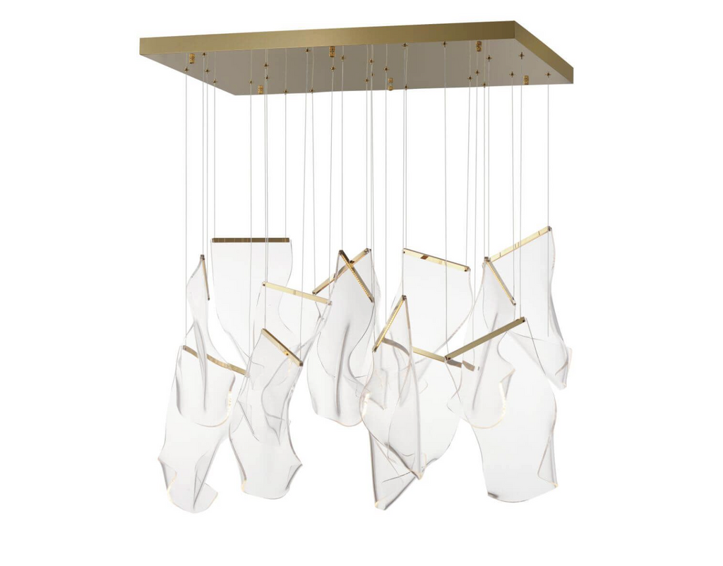 36 inch LED Linear Light in French Gold with Patterned Acrylic (item # 103)