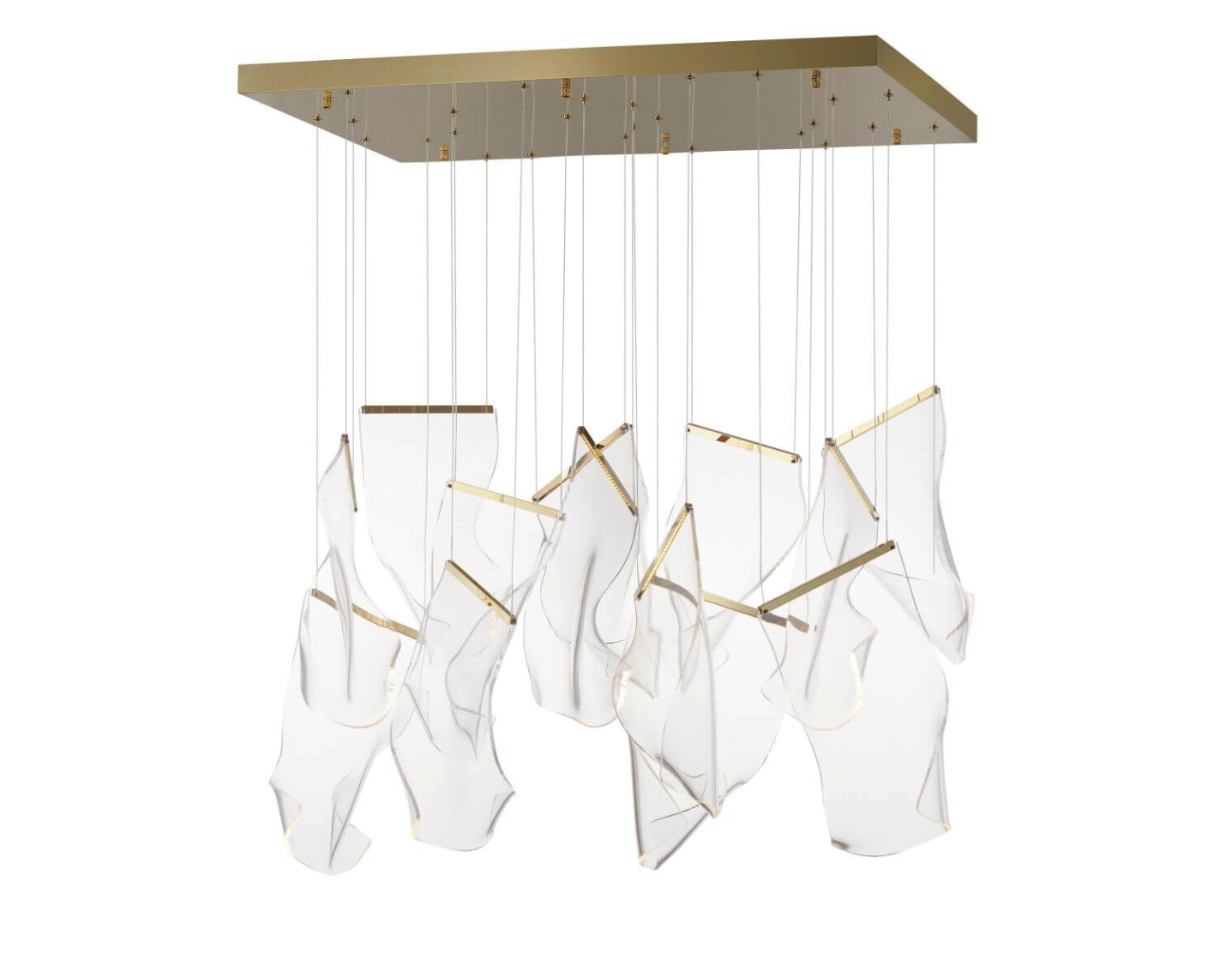 36 inch LED Linear Light in French Gold with Patterned Acrylic (item # 103)