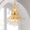 10-Light 19" Wide Gold and Crystal Chandelier (item # 102)