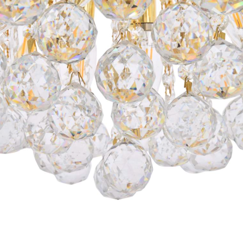 10-Light 19" Wide Gold and Crystal Chandelier (item # 102)