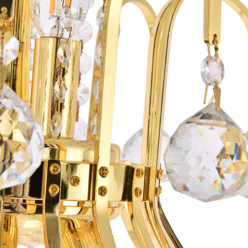 10-Light 19" Wide Gold and Crystal Chandelier (item # 102)