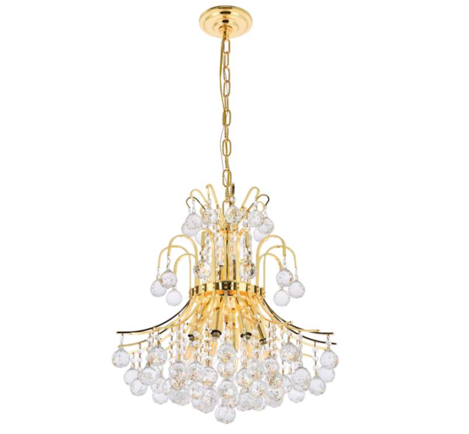 10-Light 19" Wide Gold and Crystal Chandelier (item # 102)