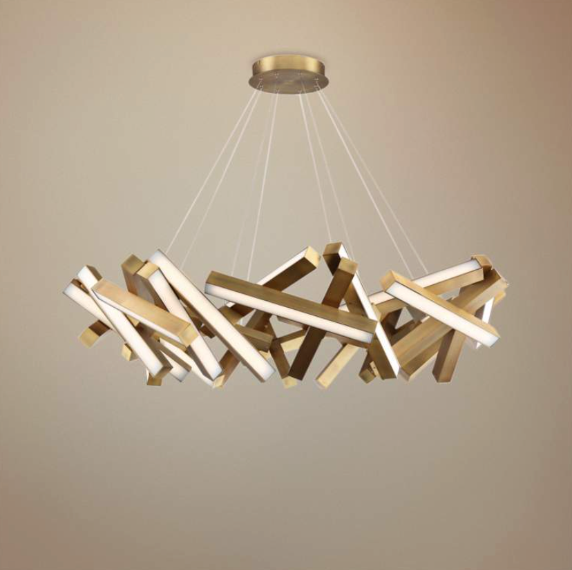 31-Light LED Chandelier Modern Forms 61"W Aged Brass (item # 114)