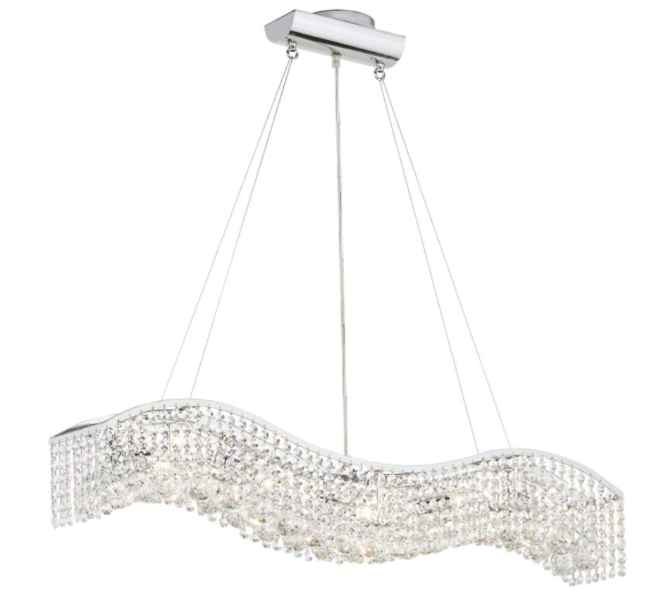 5 Light Crystal Wave Bar With Icicles (item # 138)