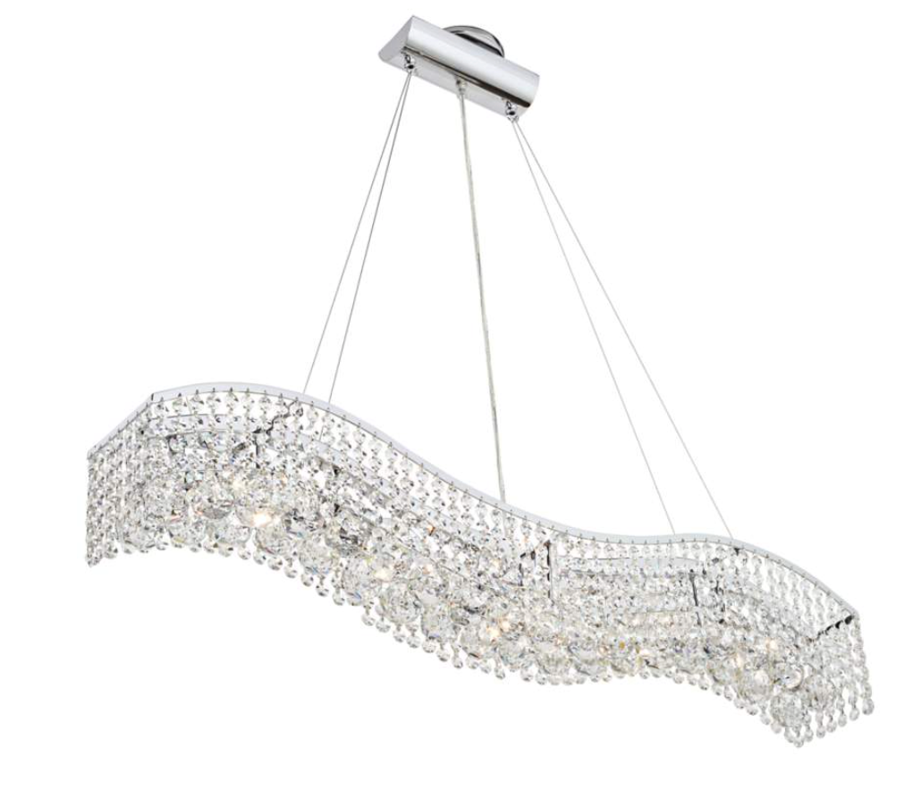 5 Light Crystal Wave Bar With Icicles (item # 138)