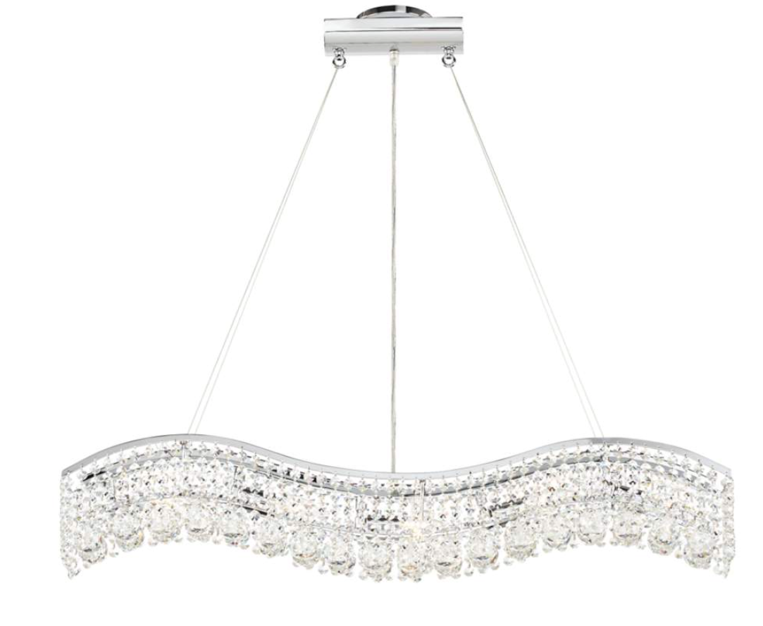 5 Light Crystal Wave Bar With Icicles (item # 138)