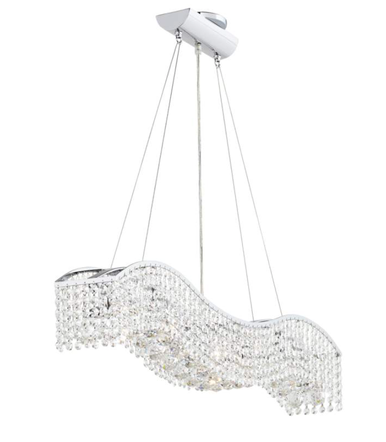 5 Light Crystal Wave Bar With Icicles (item # 138)